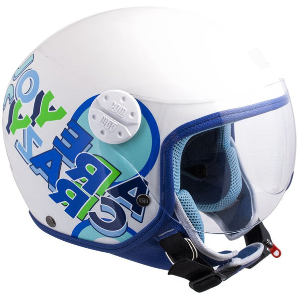 sconto Casco Demi-Jet per Bambini Visiera Sagomata CGM Sport 205G Azzurro Metal Varie Misure