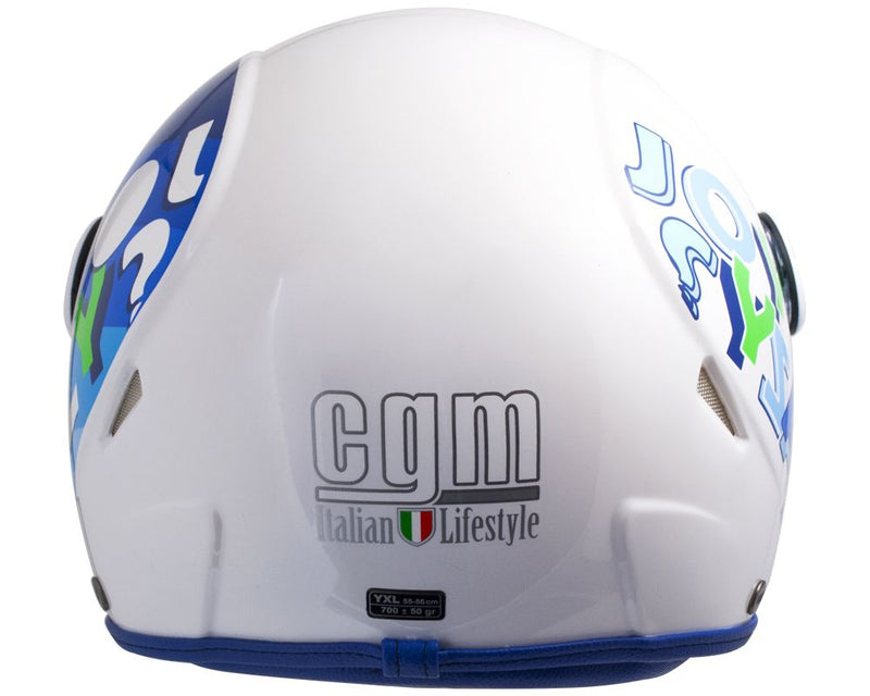 Casco Demi-Jet per Bambini Visiera Sagomata CGM Sport 205G Azzurro Metal Varie Misure-2