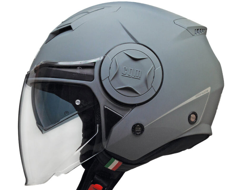 Casco Jet per Scooter Visiera Lunga CGM Illinois 129A Grigio Opaco Varie Misure-2