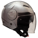 Casco Jet per Scooter Visiera Lunga CGM Illinois 129A Argento Varie Misure-1