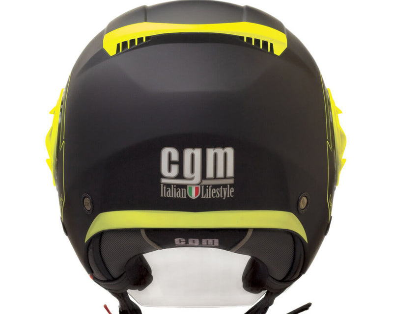 Casco Jet per Scooter Visiera Lunga CGM Dixon 129S Giallo Fluo Opaco Varie Misure-2