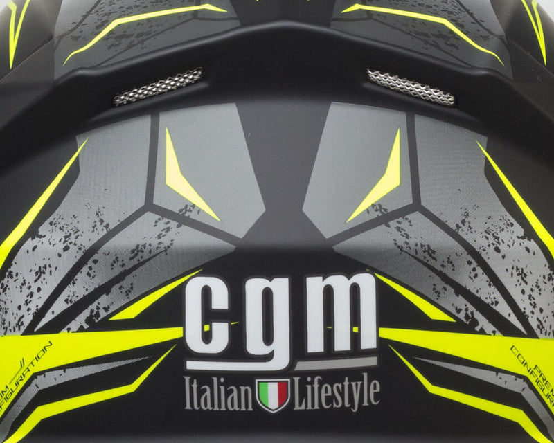 Casco Integrale per Scooter Visiera Lunga CGM Montegi 301S Giallo Fluo Opaco Varie Misure-3