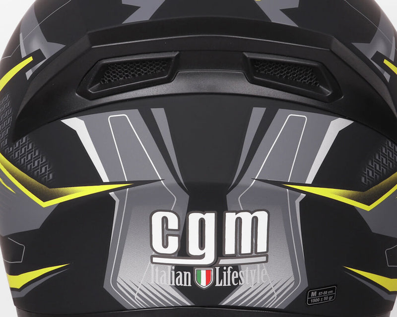 Casco Integrale per Scooter Visiera Lunga CGM Mach 2 316G Giallo Fluo Opaco Varie Misure-4