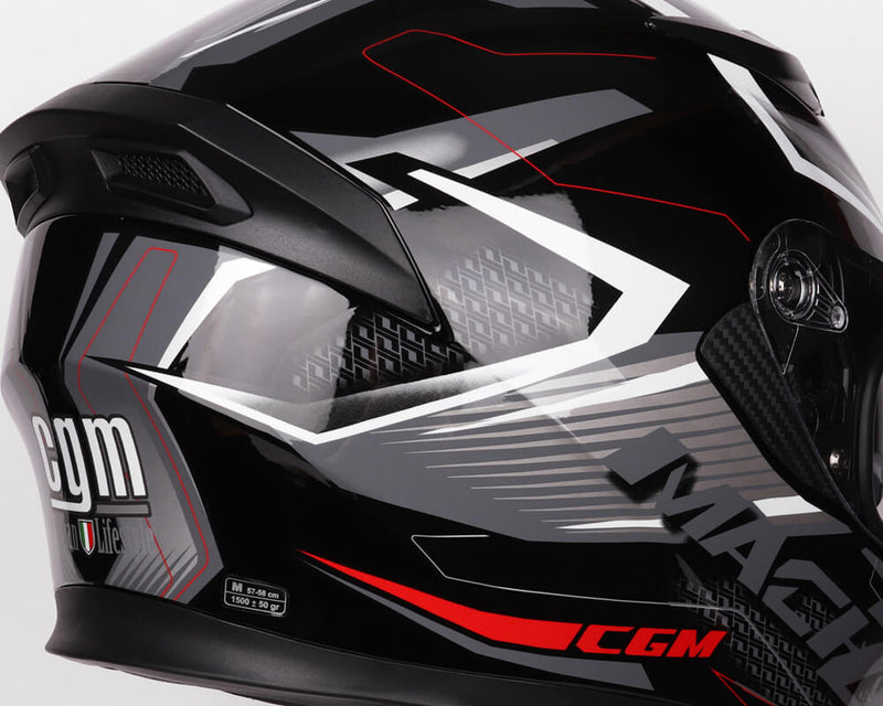 Casco Integrale per Scooter Visiera Lunga CGM Mach 2 316G Nero Varie Misure-2