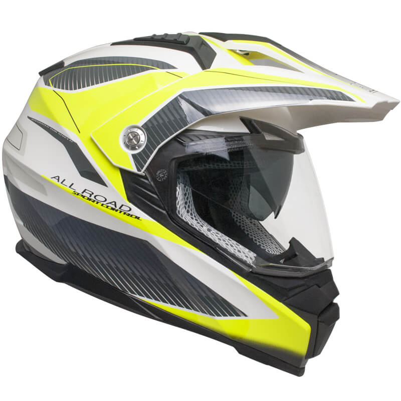 Casco Integrale per Moto Cross con Frontino CGM Forward 606G Giallo Fluo Varie Misure-1