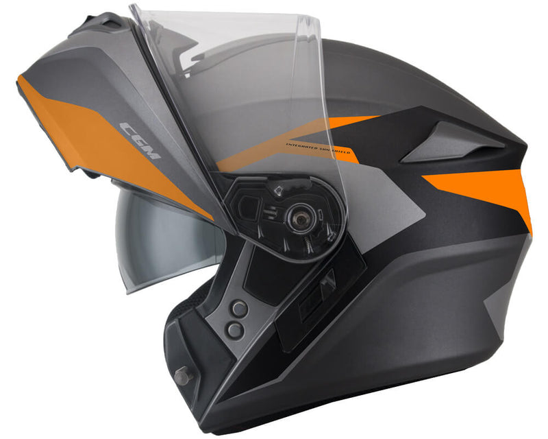 Casco Integrale per Scooter Visiera Lunga CGM Dresda 508G Arancione Opaco Varie Misure-2