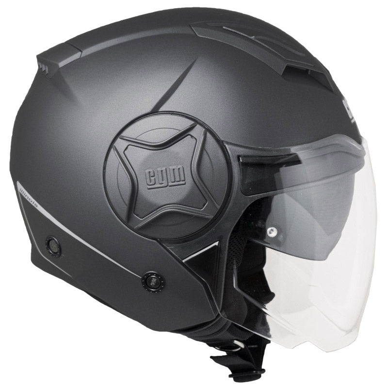 Casco Jet per Scooter Visiera Lunga CGM Illinois 129A Antracite Opaco Varie Misure-1