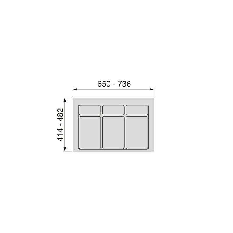 Pattumiera Differenziata 4 Contenitori H26,6 Cm In Plastica Emuca Grigio  Antracite