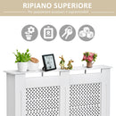 Copritermosifone in Legno a Griglia Bianco 111.5x82x19 cm -5