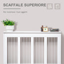 Copritermosifone a Doghe 120x18x84 cm in MDF e Acciaio Bianco-4