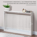 Copritermosifone a Doghe 120x18x84 cm in MDF e Acciaio Bianco-5