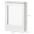 Copritermosifone a Doghe 60x18x84 cm in MDF e Acciaio Bianco-3