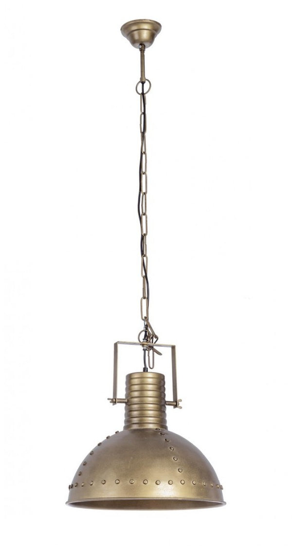 Lampadario Arlington 1 Luce Ø41x168 cm E27 in Legno e Acciaio Ottonato online