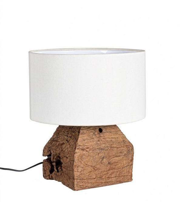 Lampada da Tavolo Ø35x40 cm E27 in Legno Pralume in Cotone Bianco online