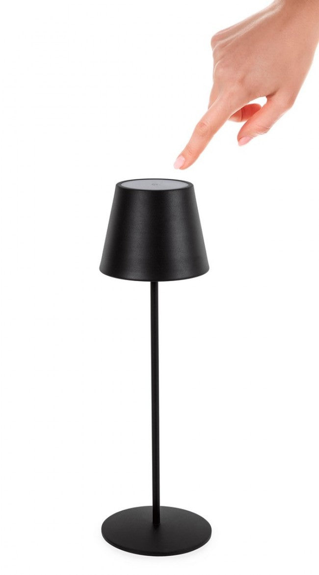 Lampada da Tavolo Ø12x38 cm in Acciaio Nero-4