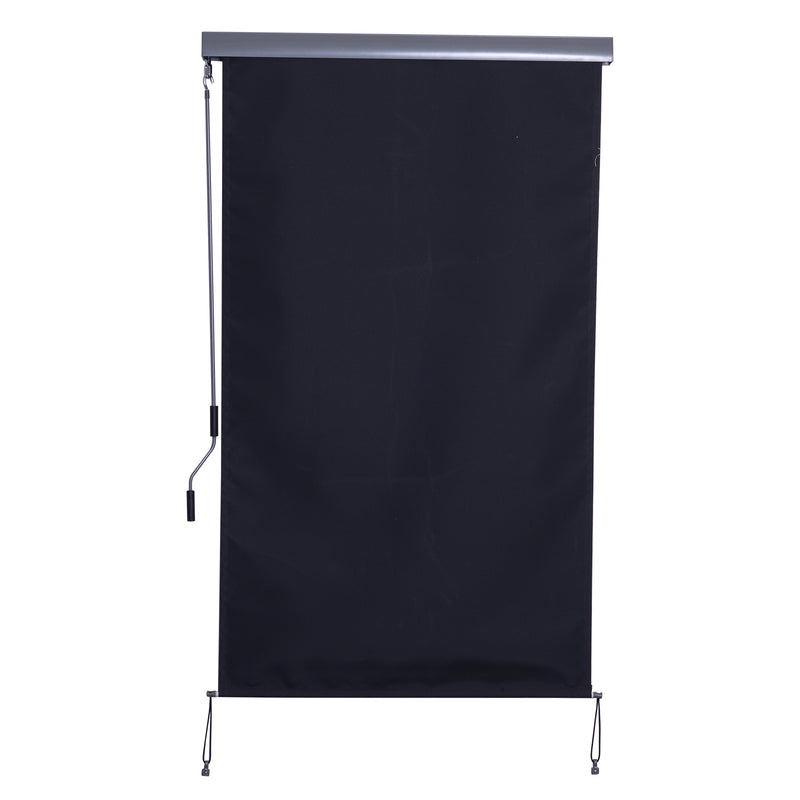 Tenda da Sole Verticale a Rullo con Leva a Mano Grigio 120x200 cm -4