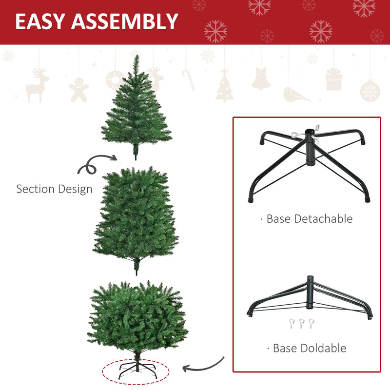 Albero di Natale Artificiale 225 cm 1146 Rami 450 Luci LED Bianche Verde-5