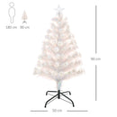 Albero di Natale Artificiale 90 cm 90 Rami con Luci LED e Fibre Ottiche Colorate Bianco-3