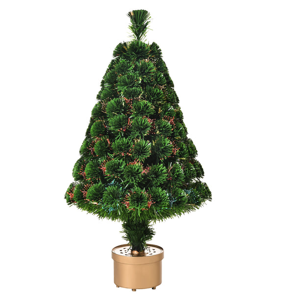 acquista Albero di Natale Artificiale 90 cm 95 Rami a Fibre Ottiche Multicolore Verde