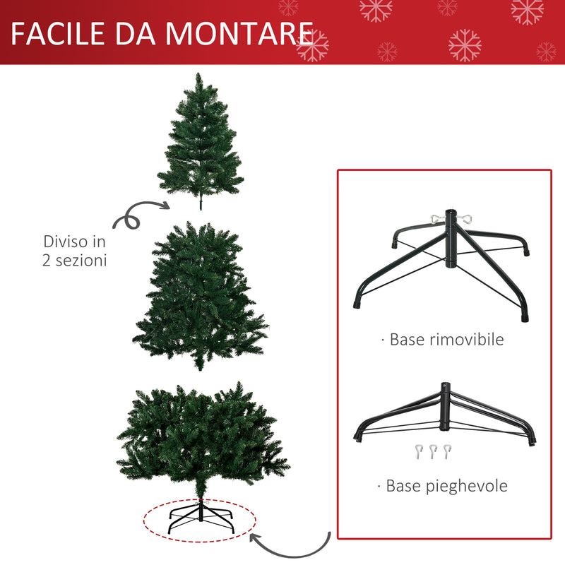 Albero di Natale Artificiale 210 cm 1046 Rami Verde-4