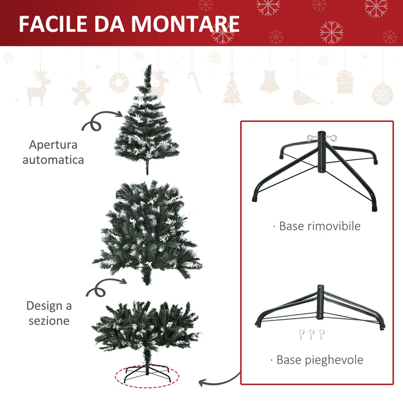 Albero di Natale Artificiale Innevato 180 cm 603 Rami con Bacche Verde-4