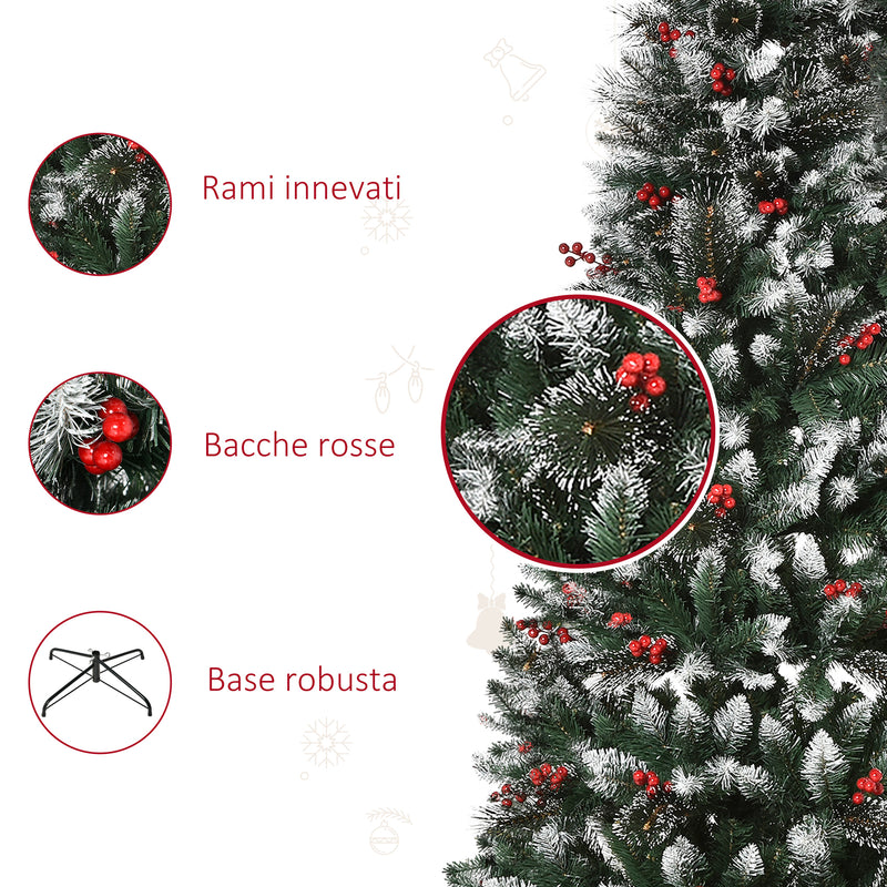 Albero di Natale Artificiale Innevato 180 cm 539 Rami con Bacche Verde – acquista  su Giordano Shop