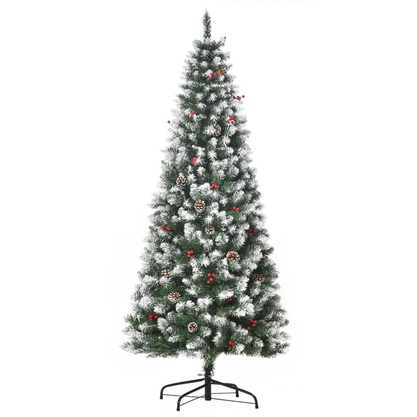 Albero di Natale Artificiale Innevato 180 cm 618 Rami con Pigne Verde online