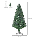 Albero di Natale Artificiale 150 cm 180 Rami 36 Luci LED e Fibre Ottiche Colorate Verde-3