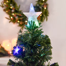 Albero di Natale Artificiale 150 cm 180 Rami 36 Luci LED e Fibre Ottiche Colorate Verde-8