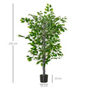 Pianta Artificiale di Ficus H135 cm con Vaso Verde-3