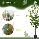 Pianta Artificiale Albero Camelia H150 cm con Vaso Verde e Bianco-8