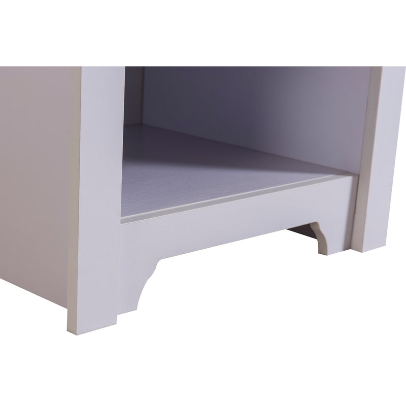 Comodino con Cassetto e Vano in Legno Bianco 53x42.5x59 cm -7