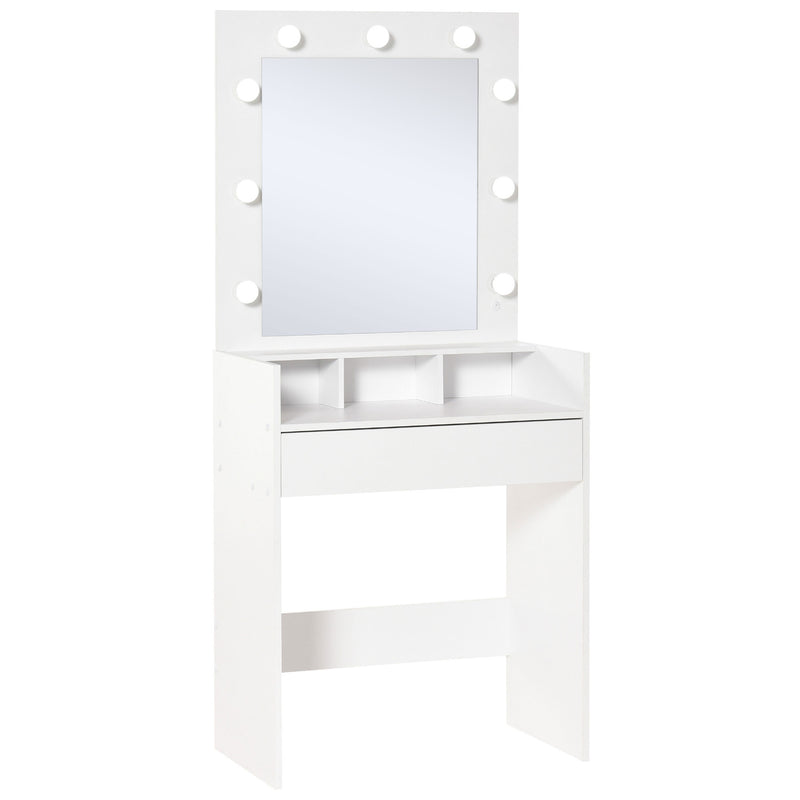 Toletta da Camera con Specchio e LED 70x40x160 cm in Legno Truciolare  Bianco – acquista su Giordano Shop