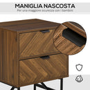 Comodino 2 Cassetti 48x39,5x61 cm in Legno Noce-5