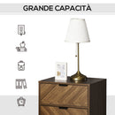 Comodino 2 Cassetti 48x39,5x61 cm in Legno Noce-6