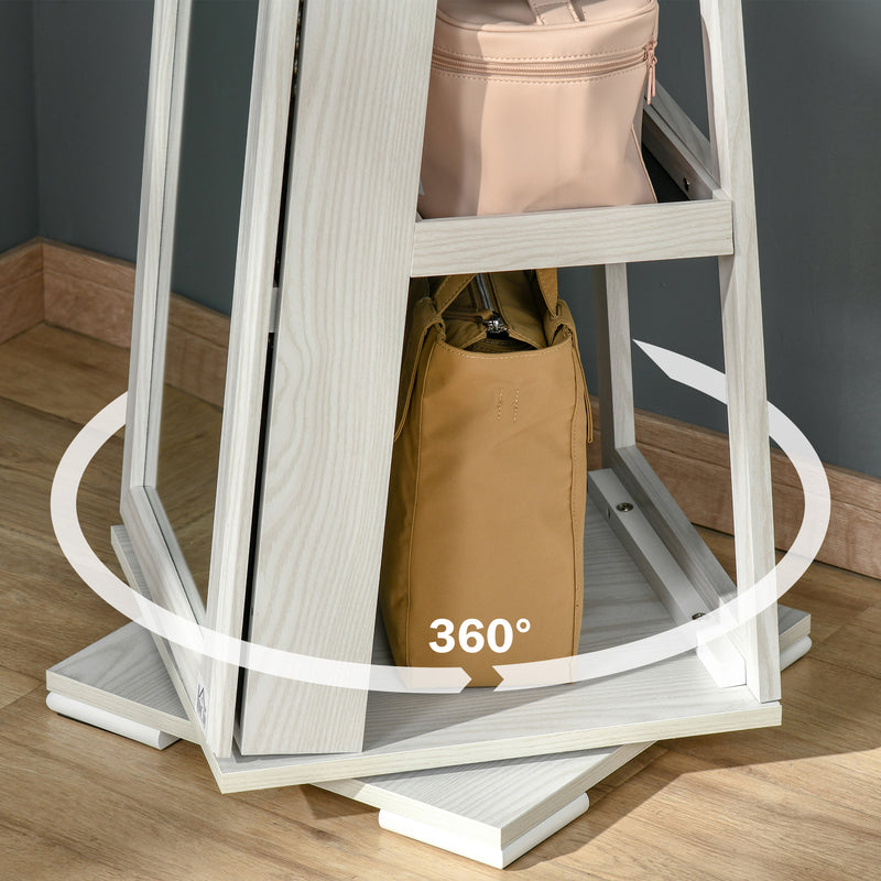 Specchio da Terra Girevole Armadio Portagioie 38x38x160 cm in MDF Bianco –  acquista su Giordano Shop