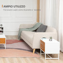 Comodino 2 Cassetti 40x39x48 cm in Metallo e Legno Marrone-4