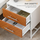 Comodino 2 Cassetti 40x39x48 cm in Metallo e Legno Marrone-6