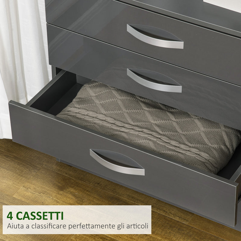 Cassettiera 4 Cassetti 75x36x72 cm in Truciolato Grigio – acquista su  Giordano Shop