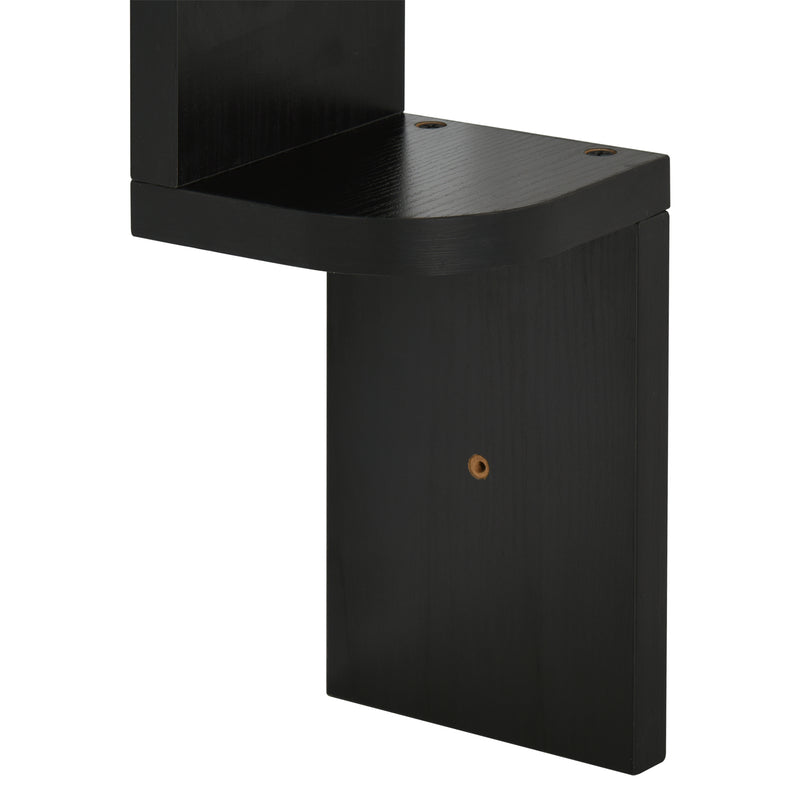 Libreria da Parete con Mensole in Legno MDF Nero 12x12x120 cm -7