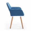 Poltroncina Design Scandinavo in Legno di Faggio Blu -4