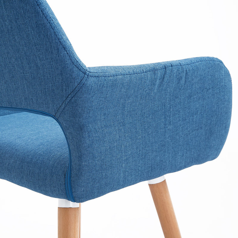 Poltroncina Design Scandinavo in Legno di Faggio Blu -7