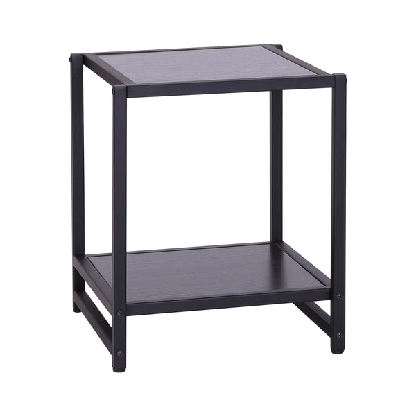 acquista Tavolino Basso Stile Industriale in Legno e Metallo Nero 38x38x45.7 cm