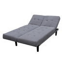 Divano Letto 3 Posti Multi posizione in Velluto Grigio 184x86x82 cm -6