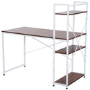 Scrivania da Ufficio con Scaffalatura Noce e Bianco 120x64x121 cm -6