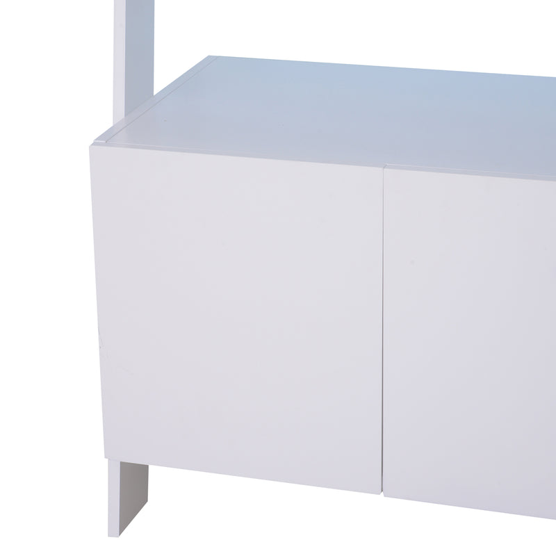 Libreria Scaffale 3 Ripiani 2 Armadietti Design Moderno in Legno Bianco 70x40x195 cm -6