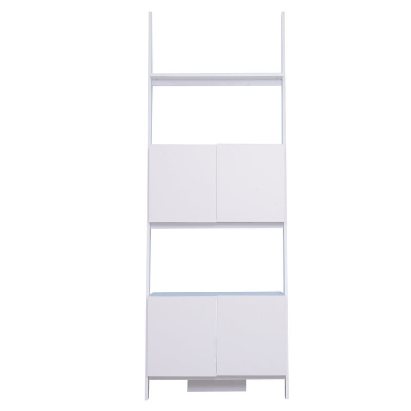 Libreria Scaffale 3 Ripiani 2 Armadietti Design Moderno in Legno Bianco 70x40x195 cm -9