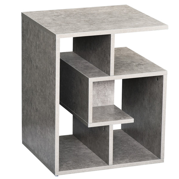 Mobiletto Libreria a 3 livelli in Legno Grigio Effetto Cemento 45x40x55 cm sconto