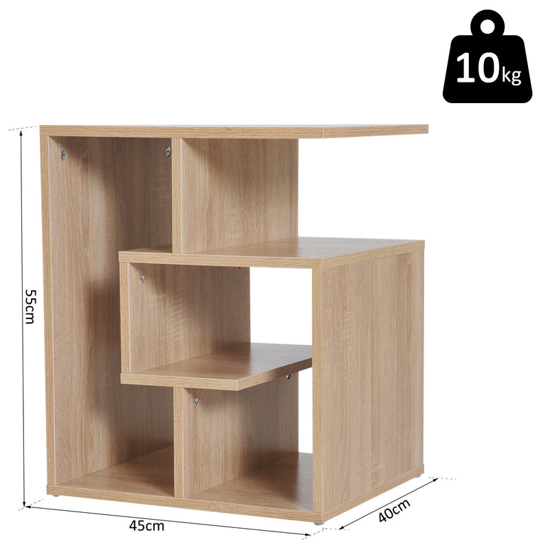 Libreria a 3 livelli in Legno Rovere 45x40x55 cm -3