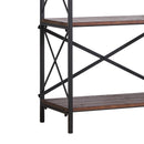 Libreria Scaffalatura a 4 Ripiani in Acciaio e Legno 80x40x160 cm -9